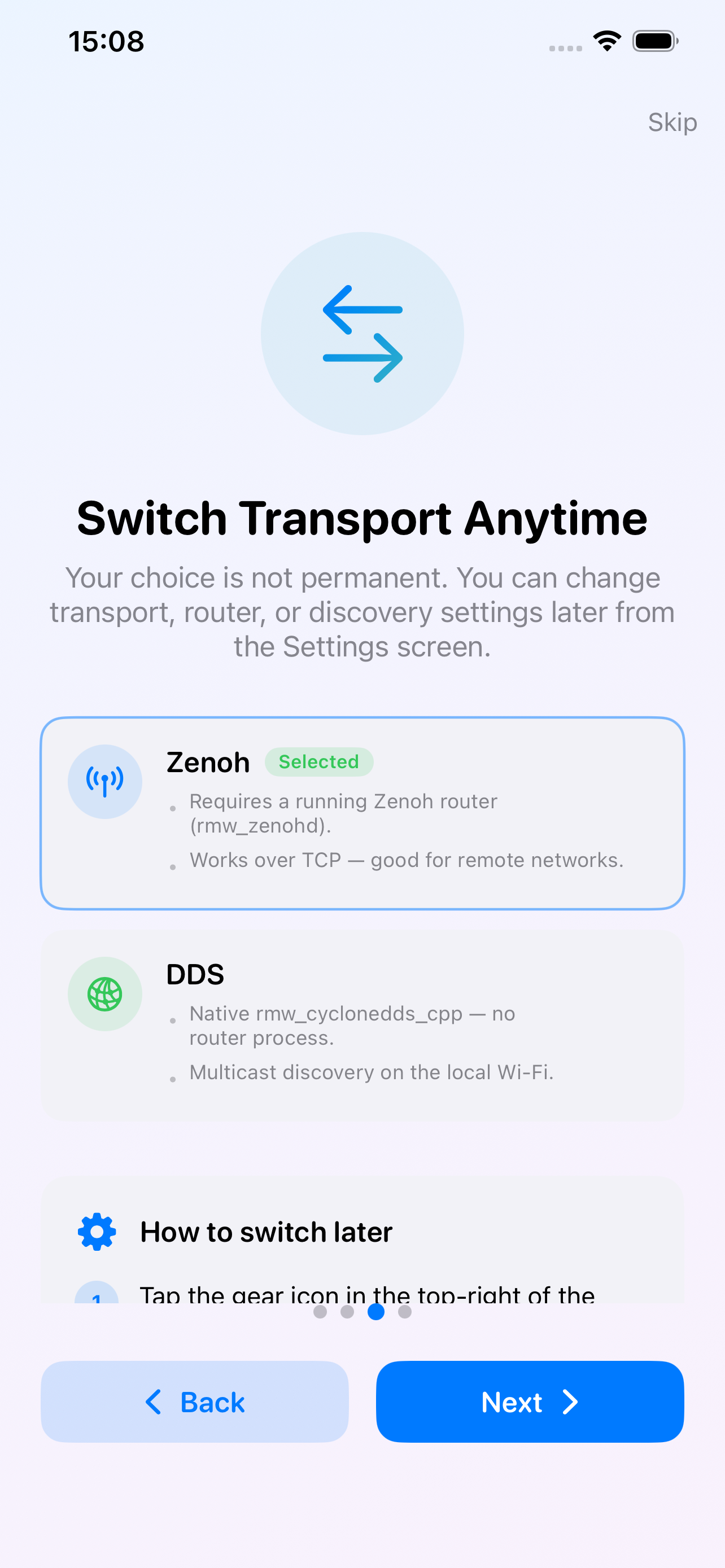 Switch Transport Anytime